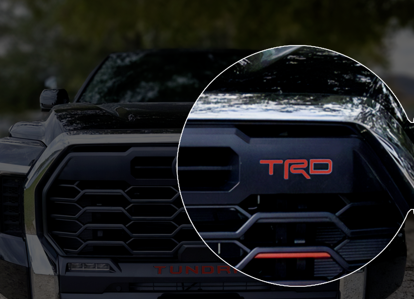VINYL: RED TRD UPPER FRONT GRILLE LETTERS FOR TUNDRA 2022 2023 2024