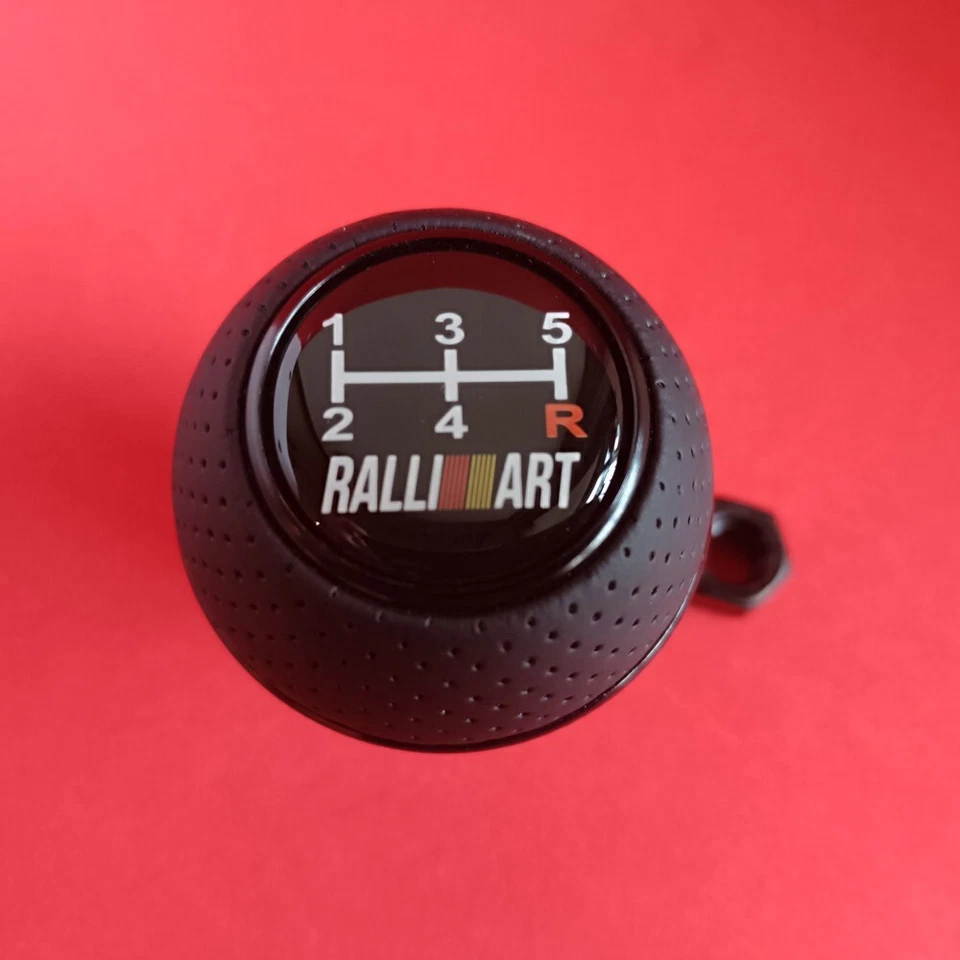 BLACK LEATHER 5S JDM SHIFT GEAR KNOB for LANCER EVO Eclipse MIRAGE RALLIART 4G63 - Image 2 of 4