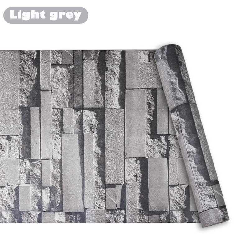 3D Grey BrickEffect Wallpaper Realistic Slate Stone Vintage Textured HomeDecor eBay