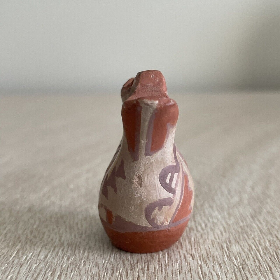 Miniature Wedding Vase Pottery Signed Toya Jemez 1.5” Mini Tiny Small