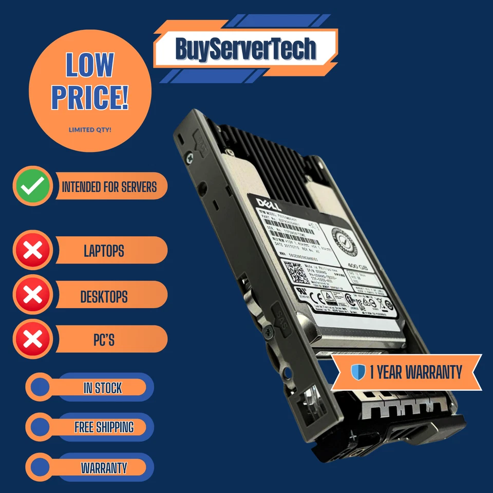 Dell PX05SMB040Y 400GB 12Gb/s SAS 2.5" WI SSD | 05VHHG | 0 Hours | 1YR - 5VHHG - Image 2 of 4