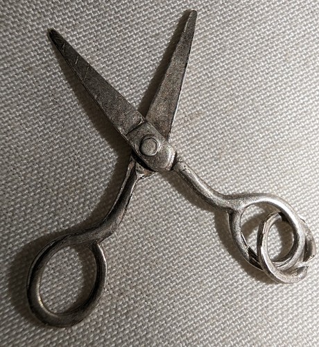 VINTAGE 925 Sterling Silver Bracelet Charm Movable Scissors OPENS/Closes!