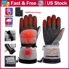 Heated Gloves Electric Rechargeable 2x4000mah Battery Hand Warm Thermal Winter