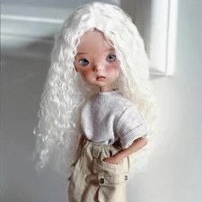 1/6 BJD Doll Resin Joint Bare Doll Blue Bean Cute Girl Face Makeup Handmade Gift