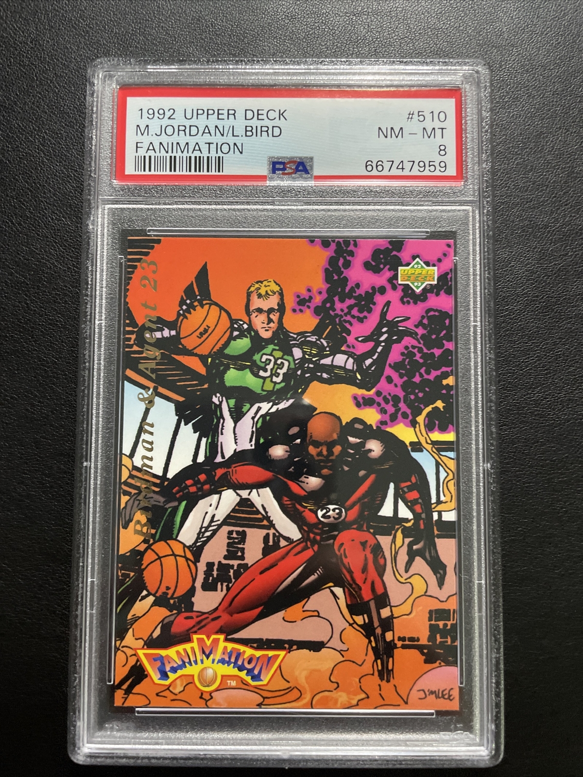 1992 Upper Deck 510 Fanimation Michael Jordan / Larry Bird PSA 8 NM - MT