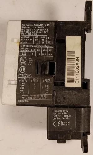 1 USED EATON CUTLER-HAMMER E04NB32X3N CONTACTOR UNB ***MAKE OFFER***