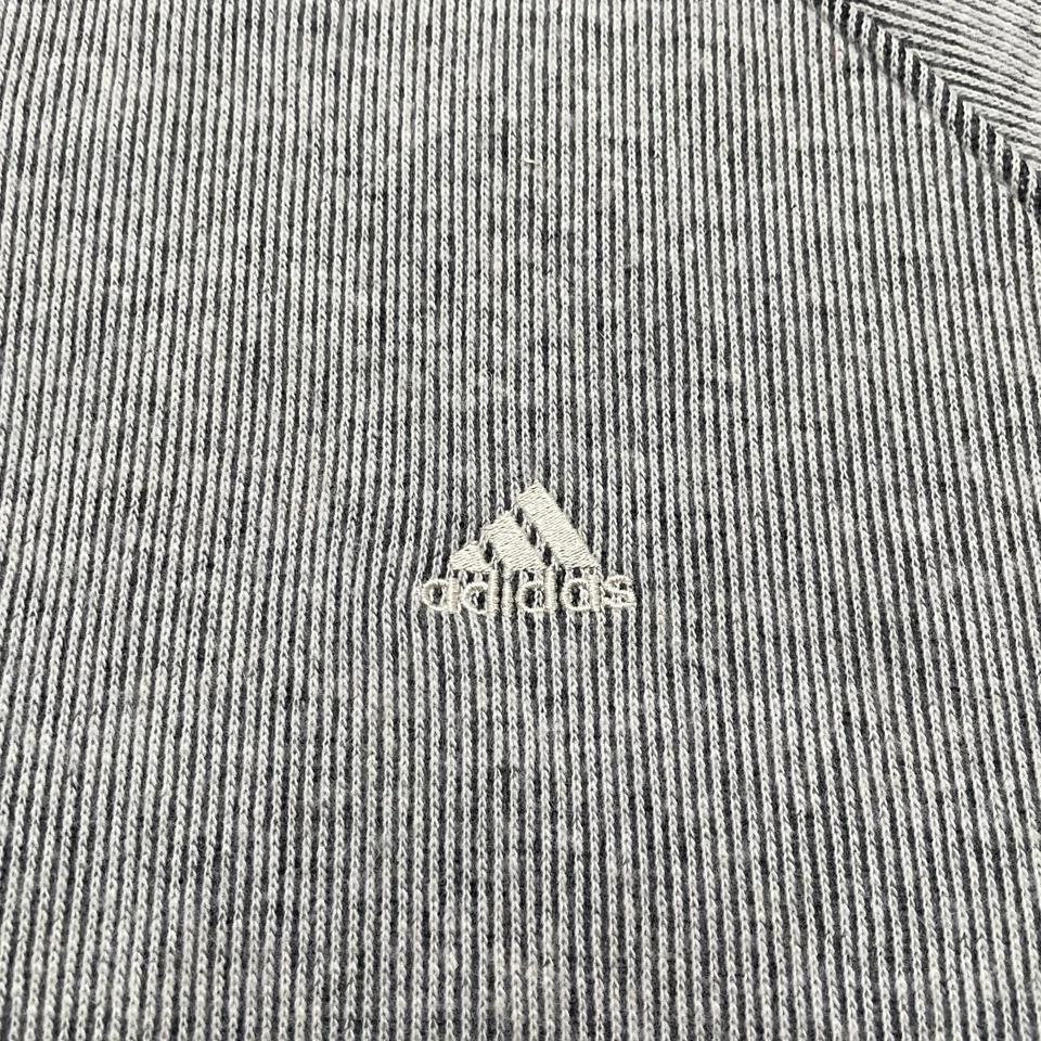 VINTAGE Adidas Sweater Adult 2XL XXL Gray 1/4 Zip Wool Blend Sweatshirt Y2k - Image 3 of 4