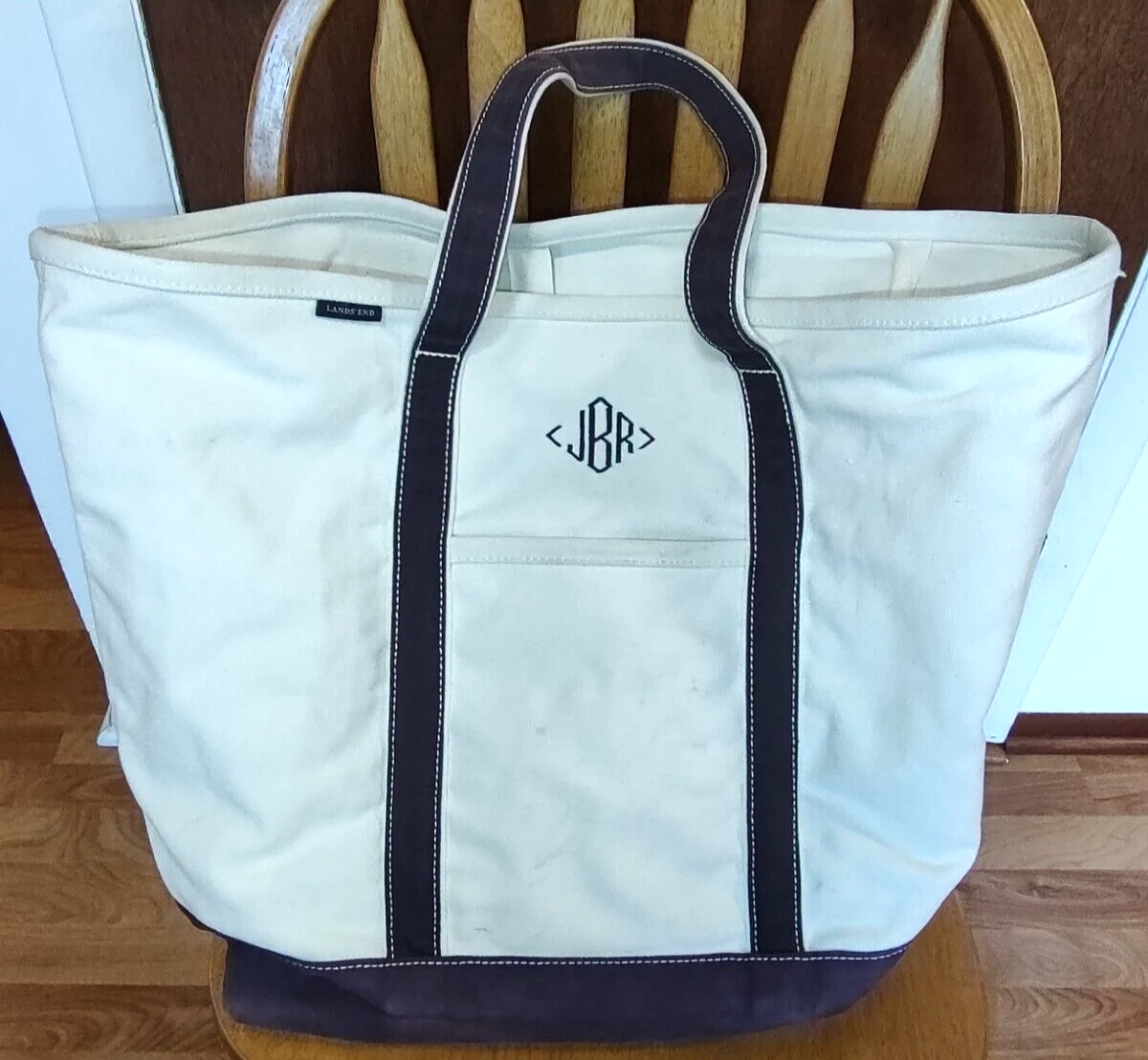 lands end monogram tote