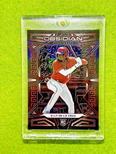 Elly De La Cruz RED REFRACTOR ROOKIE CARD Obsidian PRIZM 2023 Chronicles RC REDS
