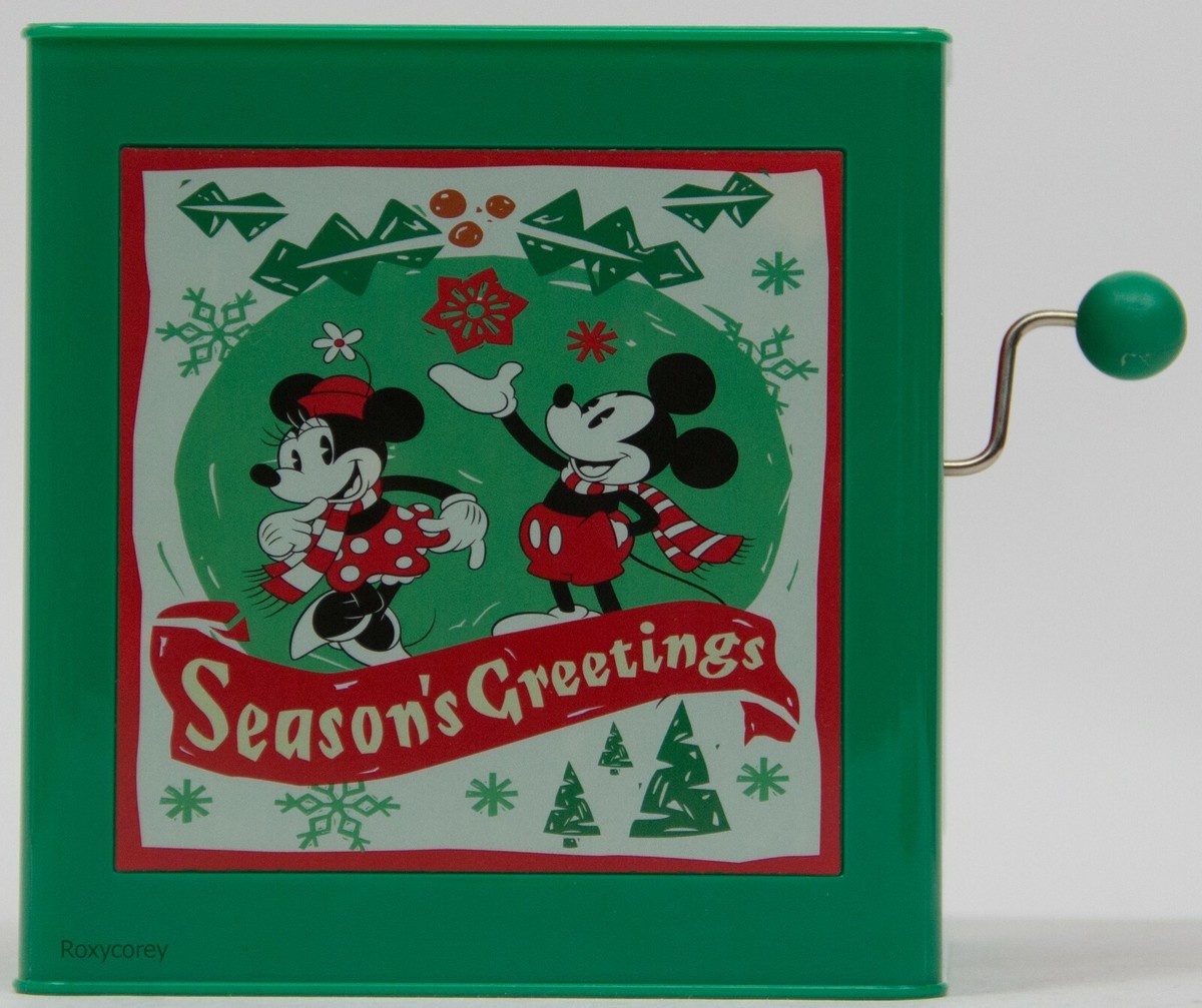 Gemmy Disney Mickey Mouse Santa Christmas Jack-in-the-Box Deck the