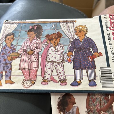 Butterick Busybodies 5195 Sew Pattern Fast & Easy Robe Top Pants Toddlers Sz 1-3