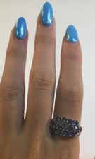 Vintage Sterling with 13 Amethysts Ring Size 8.5