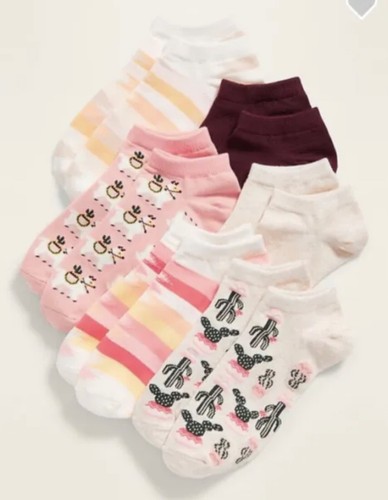 Old Navy Kids Size Large ~ 6 Pack Ankle Socks ~ Solid & Stripe .. $13