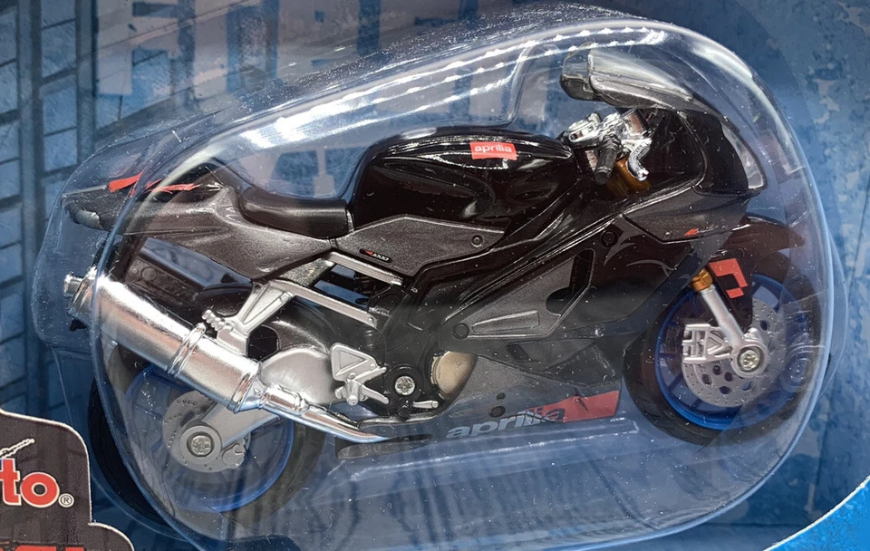 Maisto Fresh Metal Aprilia RSV Diecast Motorcycle Blue Rims 1/18 New 2007 - Image 2 of 4