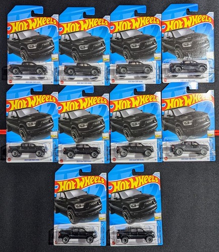 🔥 Lot Of (10) Hot Wheels 2020 RAM 1500 Rebel Black FAST SHIPPING Dodge Mopar