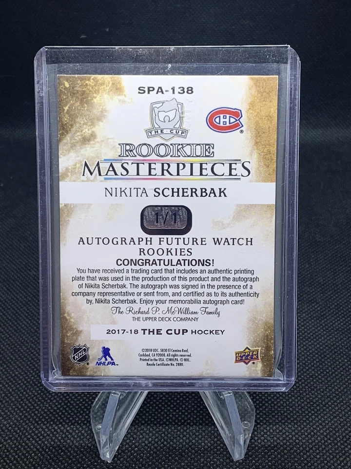 17/18 THE CUP - NIKITA SCHERBAK ROOKIE MASTERPIECES 1/1 PRINTING PLATE #SPA-138 - Image 2 of 2