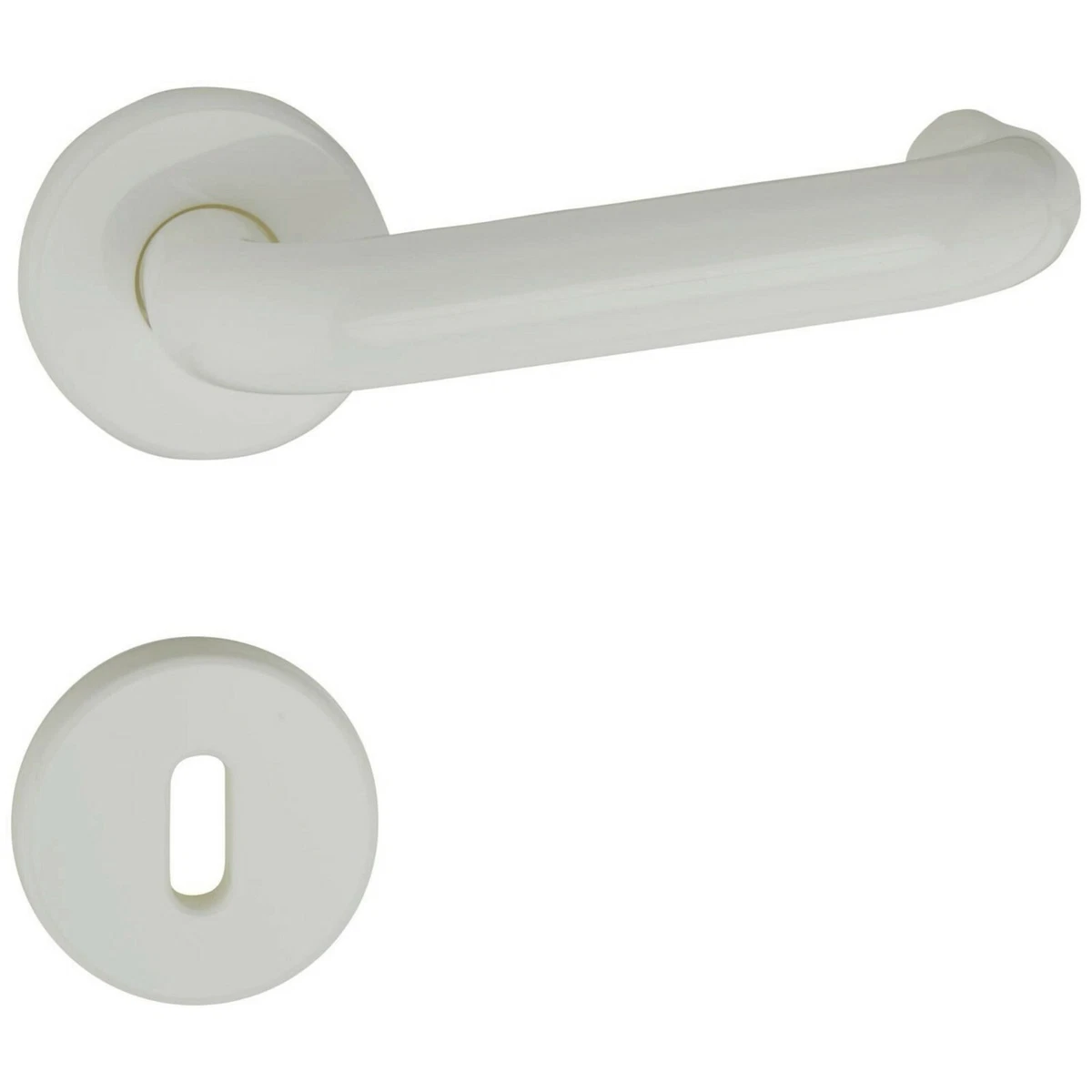 4x Rosettengarnitur weiß Türdrücker Türbeschlag Kunststoff 