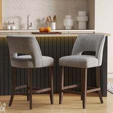 Bar Stools Set of 2,Upholstered Counter Height Bar Stools,Modern Counter Stools