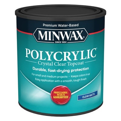 Minwax 622224444 Polycrylic Protective Wood Finish, 32 fl oz, Clear Matte