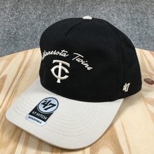 Minnesota Twins 47 MLB Snapback Hat Unisex Black OS Flat Brim Embroidered Logo
