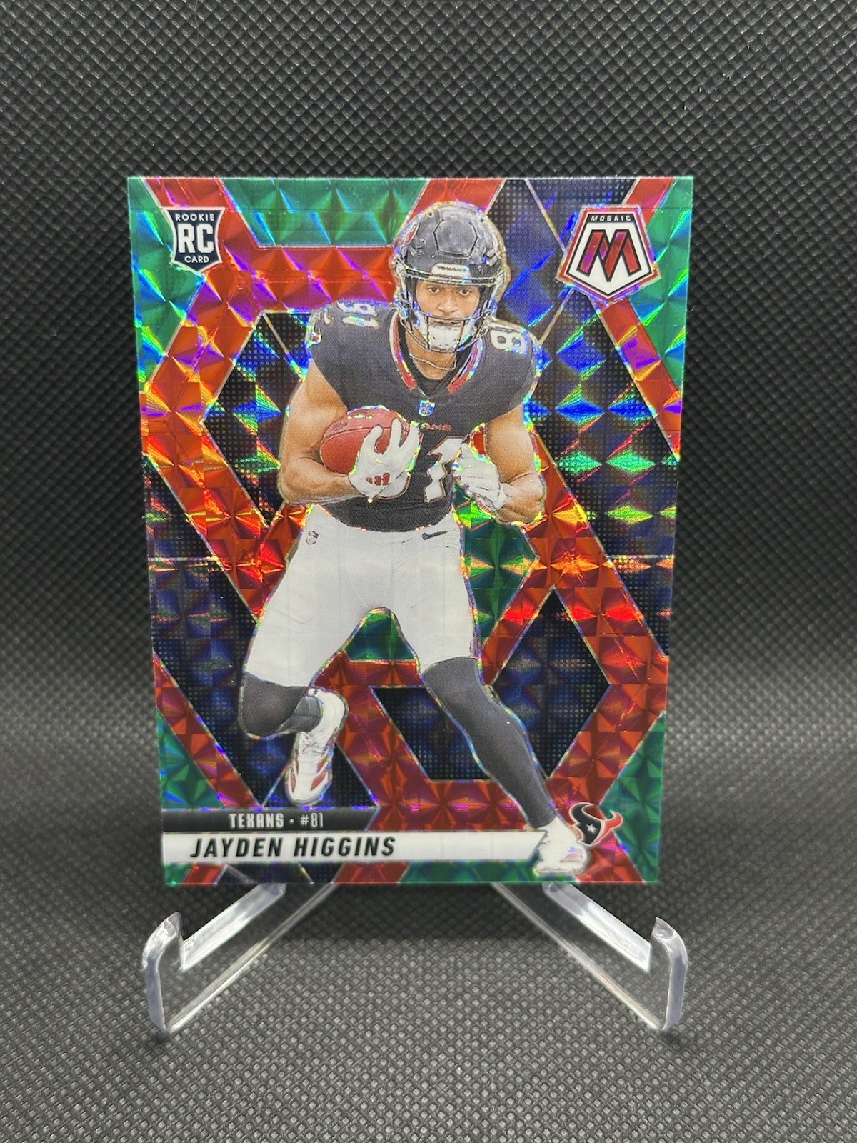 2025 Panini Mosaic Choice - Jayden Higgins #346 Red & Green Fusion Prizm (RC)