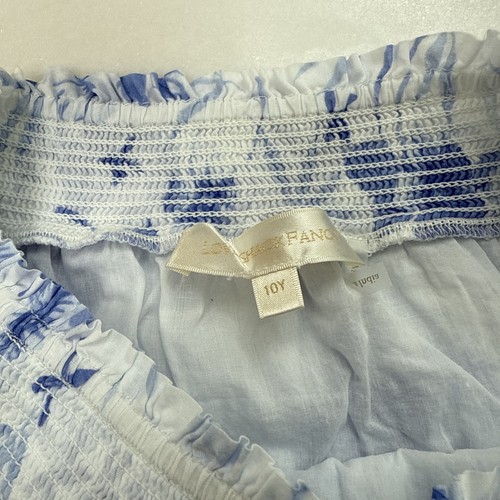 Love Shack Fancy Girls Floral Patterned Ruffled Smocked Skirt Blue, Size 10 - Picture 3 of 4