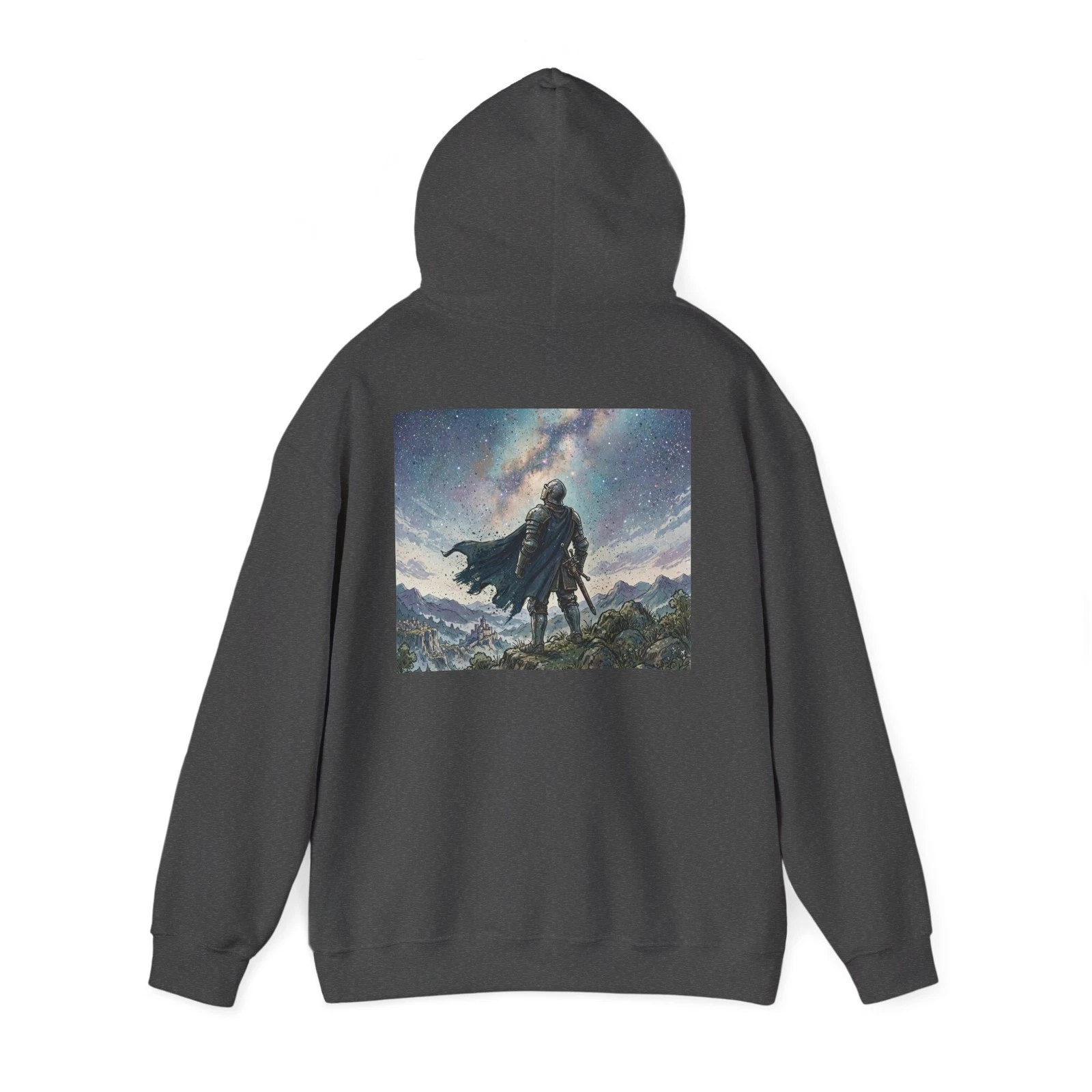 Knight Starry Night Hoodie Medieval Fantasy Castle Stargazing Gift Sweatshirt image 3