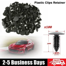 100PCS 8mm Bumper Clips Auto Car Hole Plastic Rivets Fastener Fender Push Pin