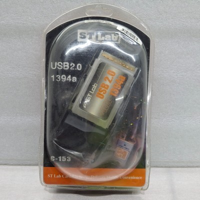 Rare! Vintage New Sealed ST-Lab Cardbus USB 2.0 1394a Adapter C-153 Type A, Mini