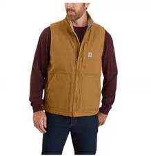 Carhartt Washed Duck Mock-Neck Vest Carhartt Brown Size L