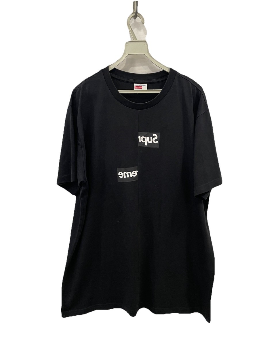 H73# Supreme x COMME des GARÇONS SHIRT Box Logo T-Shirt Black Size 