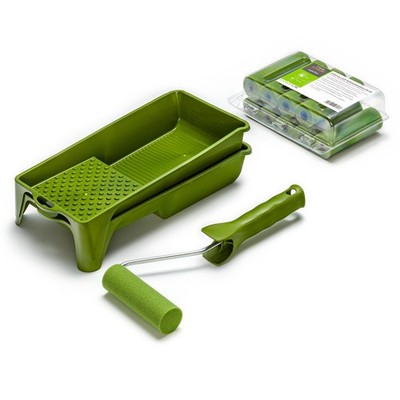 Lackierset 10 x Schaumwalze superfein 11cm gerade + 2 Farbwannen + 1 Bügel