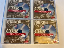 Lot of 4 Maxell CD-R Music 74min For Audio Recording, Brand New Factory Sealed 
