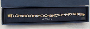 Authentic 14K Gold Plated Mom Heart Infinity Bracelet NIB Mother's Day Jewelry
