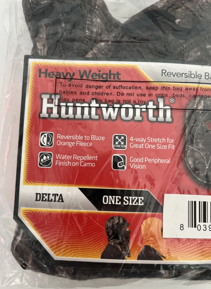 Huntworth Men's Delta Heavyweight Reversible Balaclava – RealTree Timber® New - Image 2 of 4