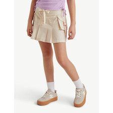 Justice Girls Pleated Cargo Skirt Skort Fawn Size Small 7/8 NWT's
