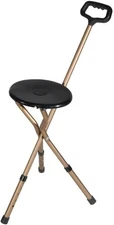 Portable Folding Walking Cane with Tripod Chair Seat Stool Heavy Duty Adjustable