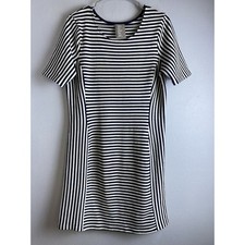 Dolan Left Coast Clctn Sz M Panel Stripes Dark Blue White Bodycon Slimming Dress