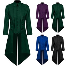 Gothic Victorian Tailcoat Jacket for Men Steampunk Pirate Cosplay Costume