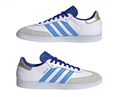ADIDAS SAMBA INDOOR LIONEL MESSI ARGENTINA WHITE BLUE GOLD (SZ 12) ID3550