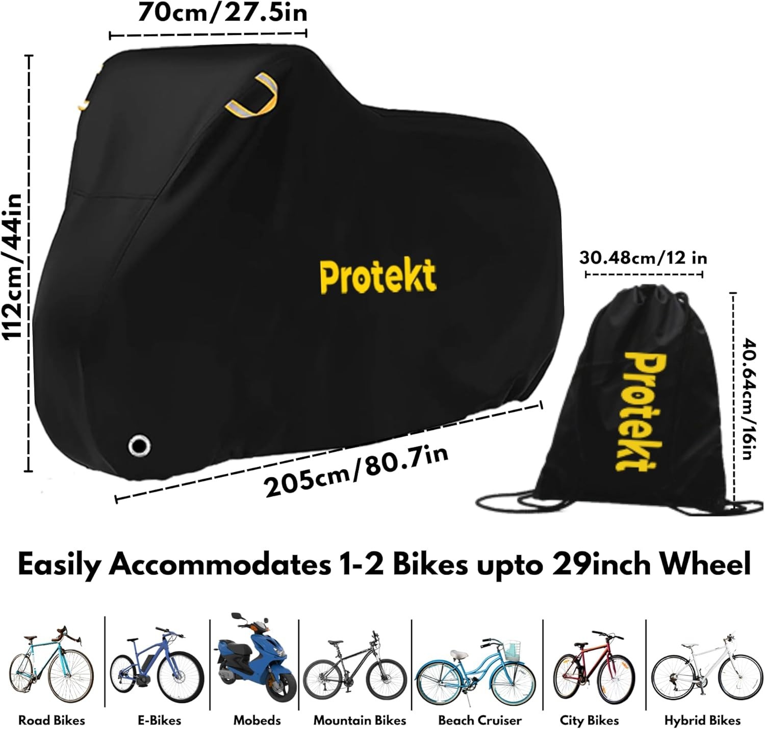 Outdoor Bike Cover Ultra WaterProof,Bike Cover for 1-2 Bikes - Stationary Heavy