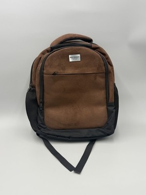 Hiram Bingham A Belmond Train Brown Faux Suede Padded Laptop Backpack/Book Bag