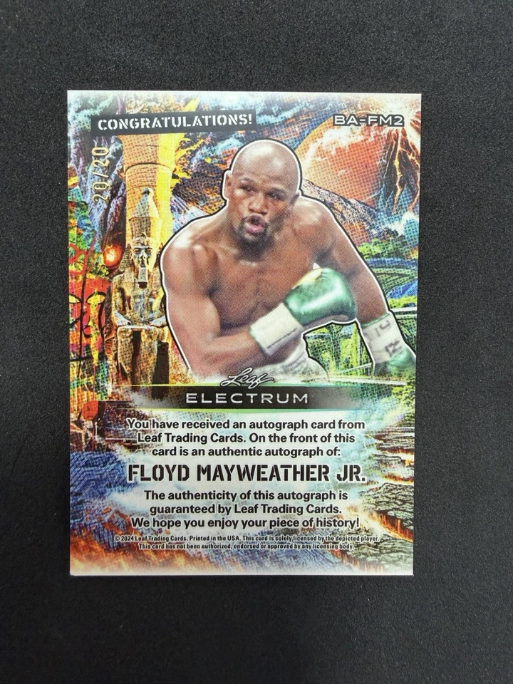 2024 Leaf Electrum TMT Floyd Mayweather Jr Auto - SP Bronze Foil Card 20/20 - Image 3 of 4