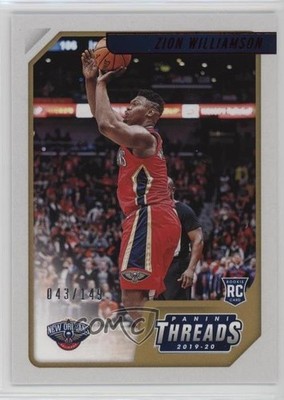2019-20 Panini Chronicles Threads Red 43/149 Zion Williamson #78 Rookie RC 0ls