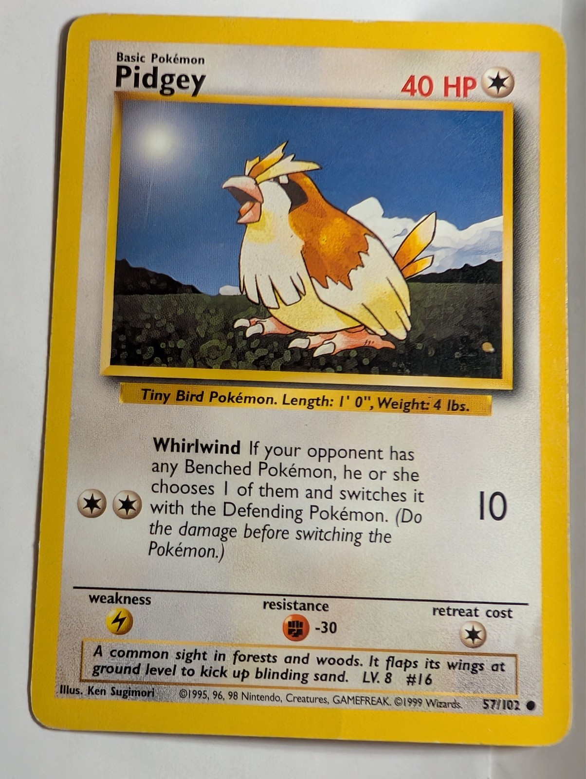 Pidgey 57/102 - Base Set - Pokemon TCG CCG Card
