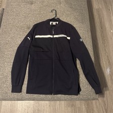 Puma Bmw Motorsport Track Jacket Full Zip Navy White Polyester Mens Medium