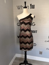 Chelsea & Violet Grunge & Glory Chevron Sequin One Shoulder Cocktail Dress SizeS
