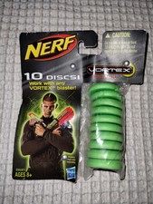 NERF Vortex Ammo 10 Discs Refill Original NEW Sealed Package Green Foam Hasbro