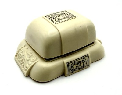 Art Deco Ivory Color Celluloid Ring Presentation Box Fine Jewelry Velvet Lined