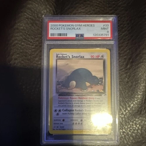 Pokémon TCG Rocket's Snorlax Rare Gym Heroes 033/132 PSA 9 2000 Card